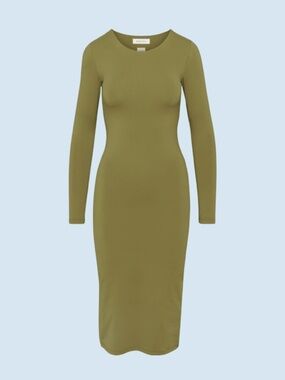 Aritzia Green Long Sleeve Bodycon Contour Midi Dress